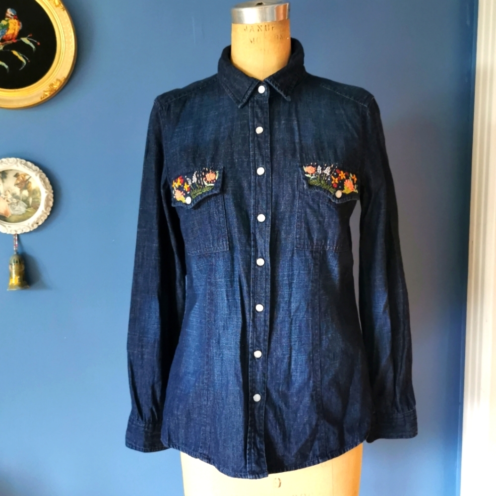 Hand embroidered Denim Shirt